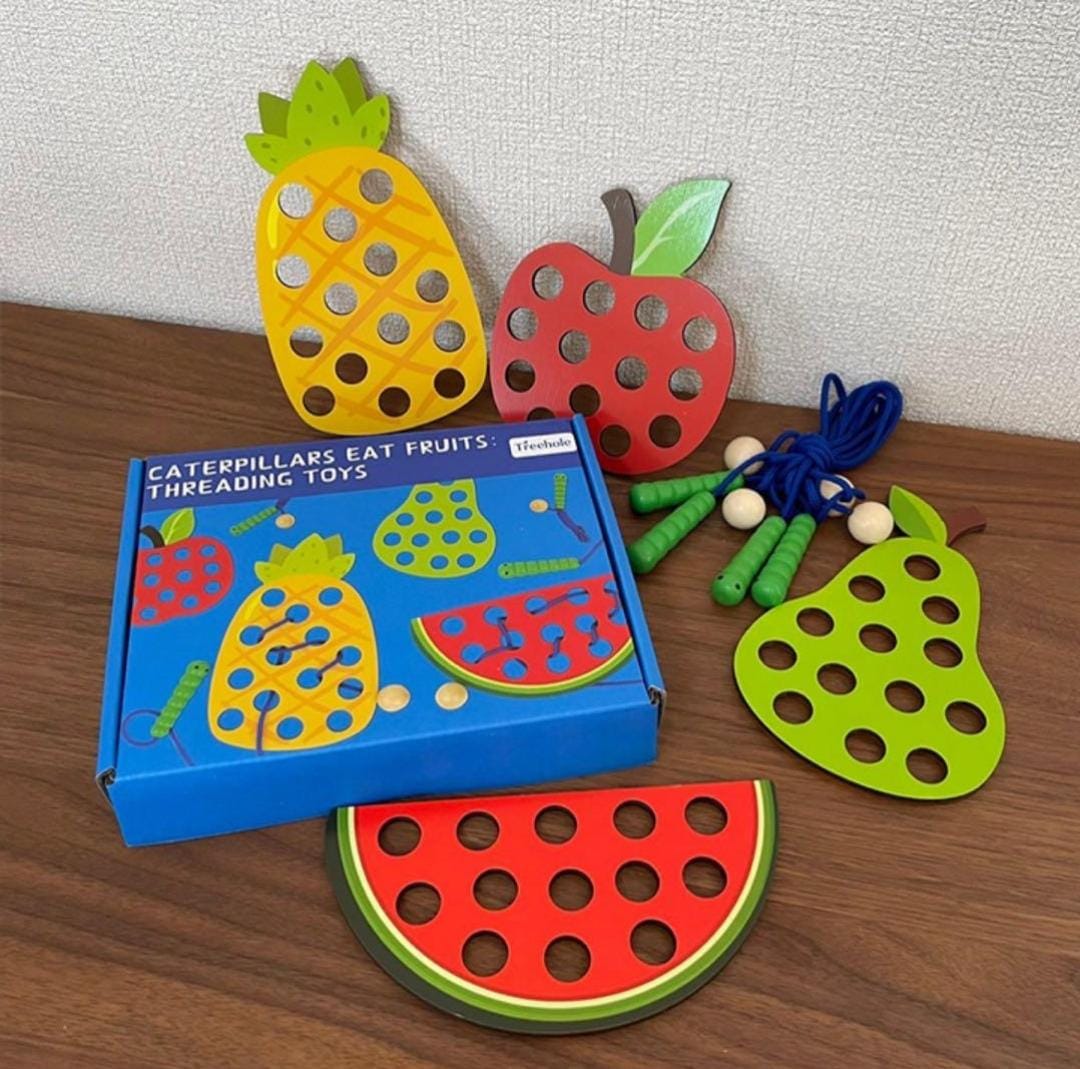CATERPILLAR EAT FRUITS THREADING TOYS