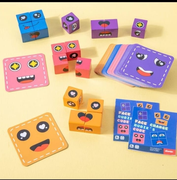 FACE EXPRESSION CUBE PUZZLE(TIN BOX)