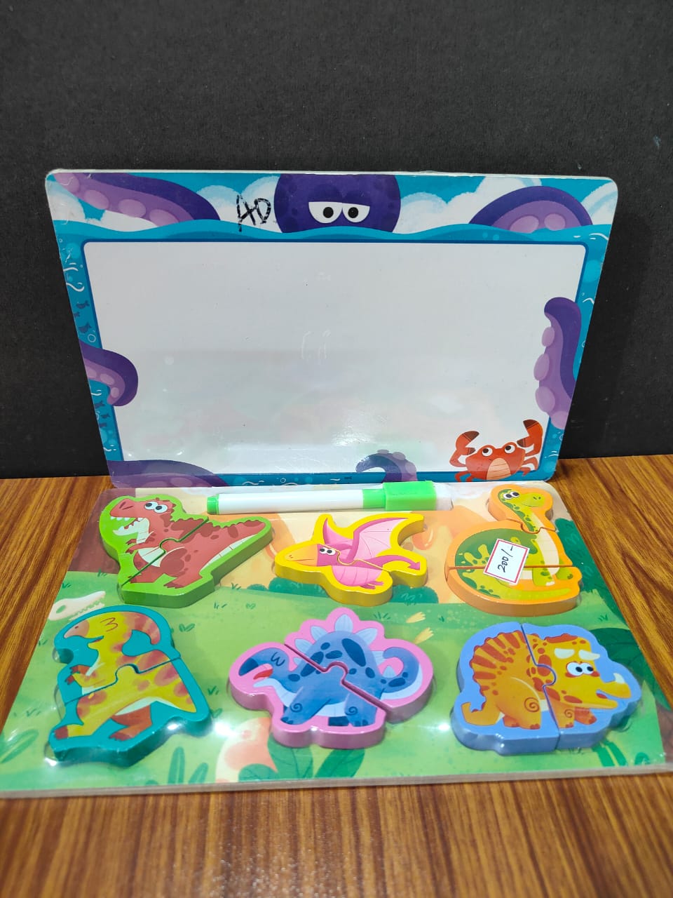 2 IN 1 2 PIECE CHUNKY PUZZLE WITH WRITING BOARD