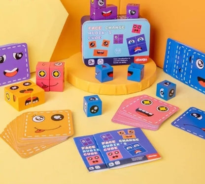 FACE EXPRESSION CUBE PUZZLE(TIN BOX)