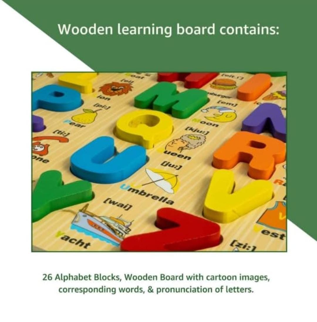 WOODEN ALPHABET CHUNKY PUZZLE BOARD