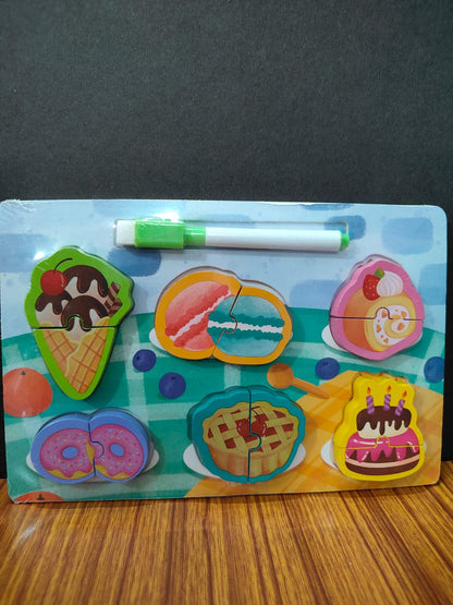 2 IN 1 2 PIECE CHUNKY PUZZLE WITH WRITING BOARD