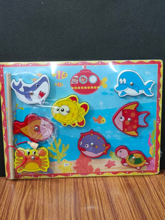 2 IN ONE CHUNKY PUZZLE WITH MAGNETIC FISHING