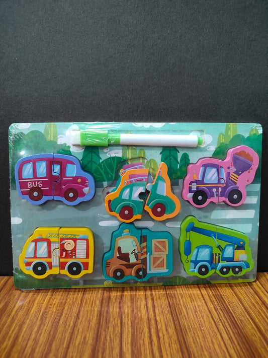 2 IN 1 2 PIECE CHUNKY PUZZLE WITH WRITING BOARD