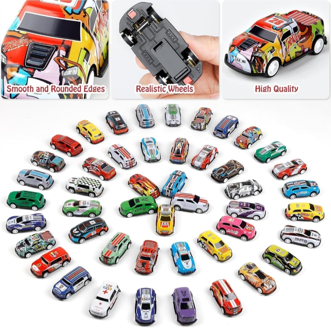 48 Pcs Pull Back Cars Garage box
