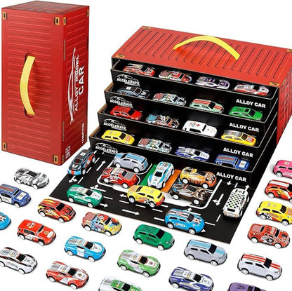 48 Pcs Pull Back Cars Garage box