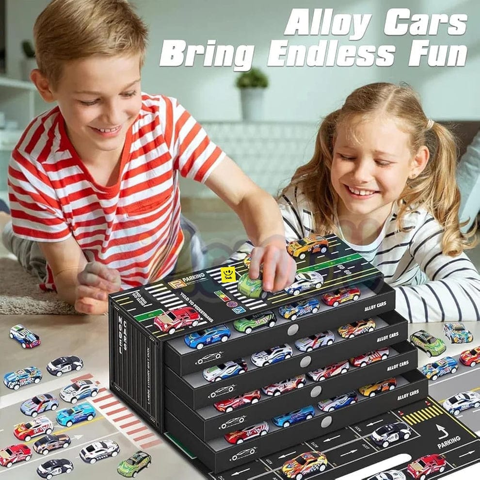 48 Pcs Pull Back Cars Garage box