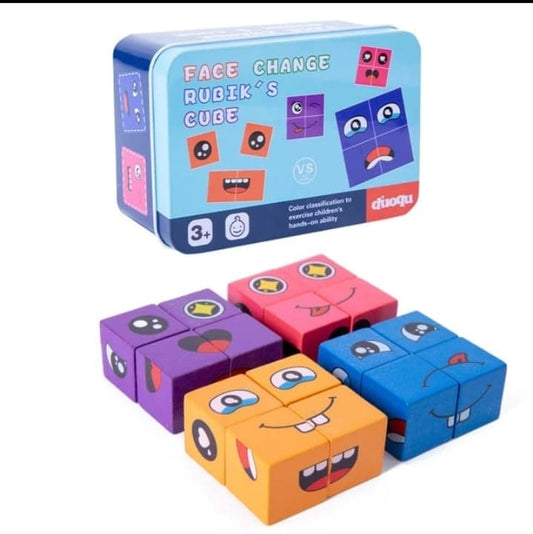 FACE EXPRESSION CUBE PUZZLE(TIN BOX)