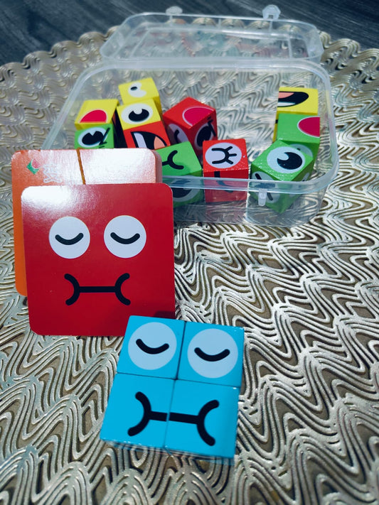 FACE EXPRESSION CUBE PUZZLE(PLASTIC BOX)