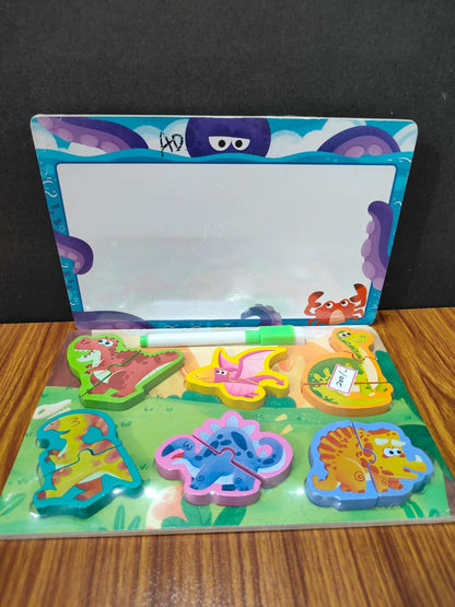2 IN 1 2 PIECE CHUNKY PUZZLE WITH WRITING BOARD