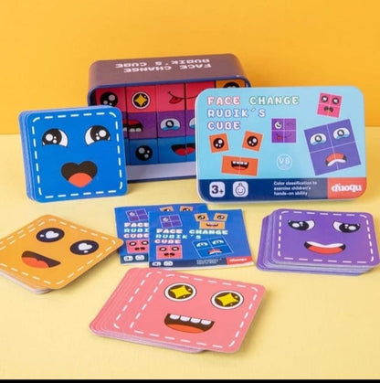FACE EXPRESSION CUBE PUZZLE(TIN BOX)