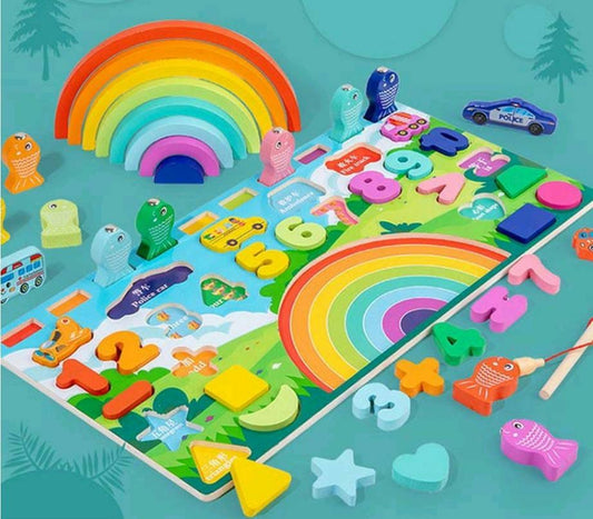 5 IN ONE LOG BOARD(RAINBOW BLOCKS)